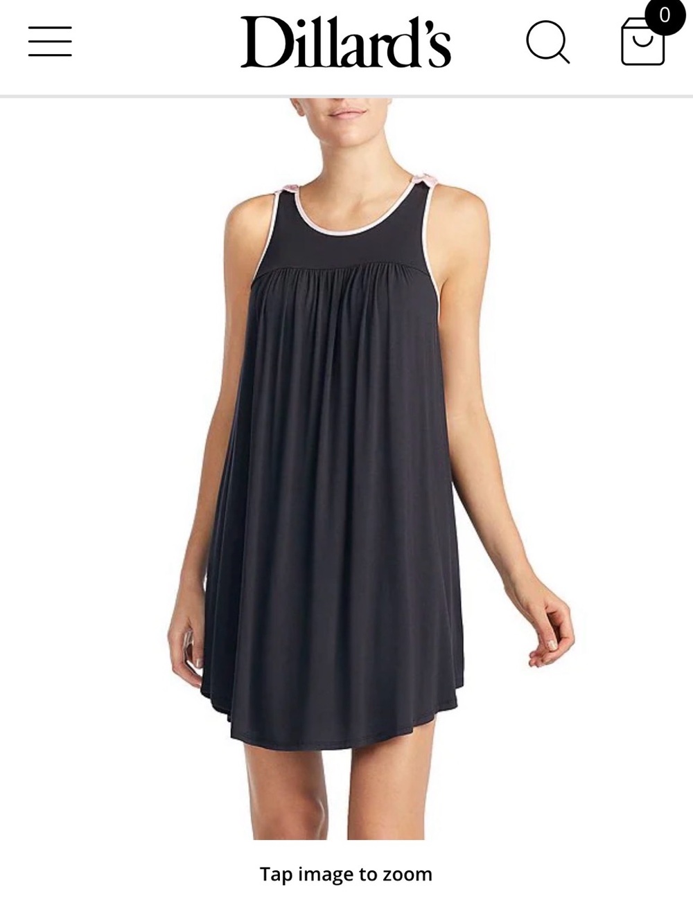 NWT kate spade Jersey Knit Chemise Sz Large Black Pink